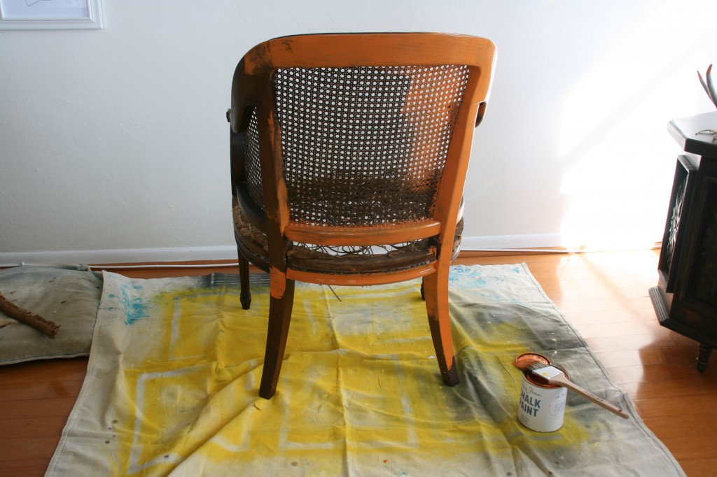 painting a wicker chair