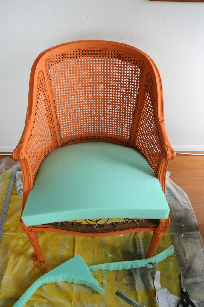 How To Reupholster A Chair, How To Reupholster A Chair Cushion With Springs